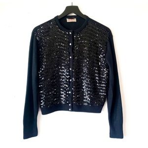 Lane Bryant black elegant sequin front sweater!  Vintage!